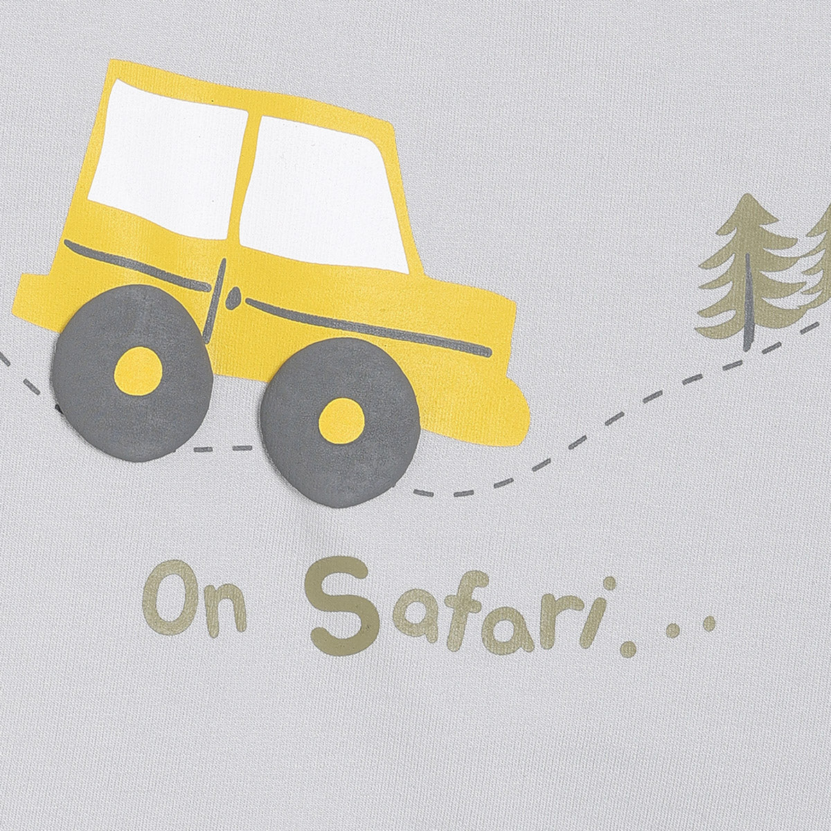 Boys Cotton Full Sleeves Car Printed Sweatshirt - Grey