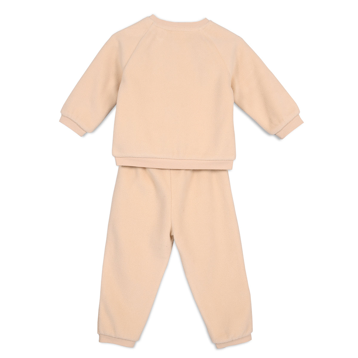 Boys Cotton Full Sleeve Text Printed Clothing Set - Beige