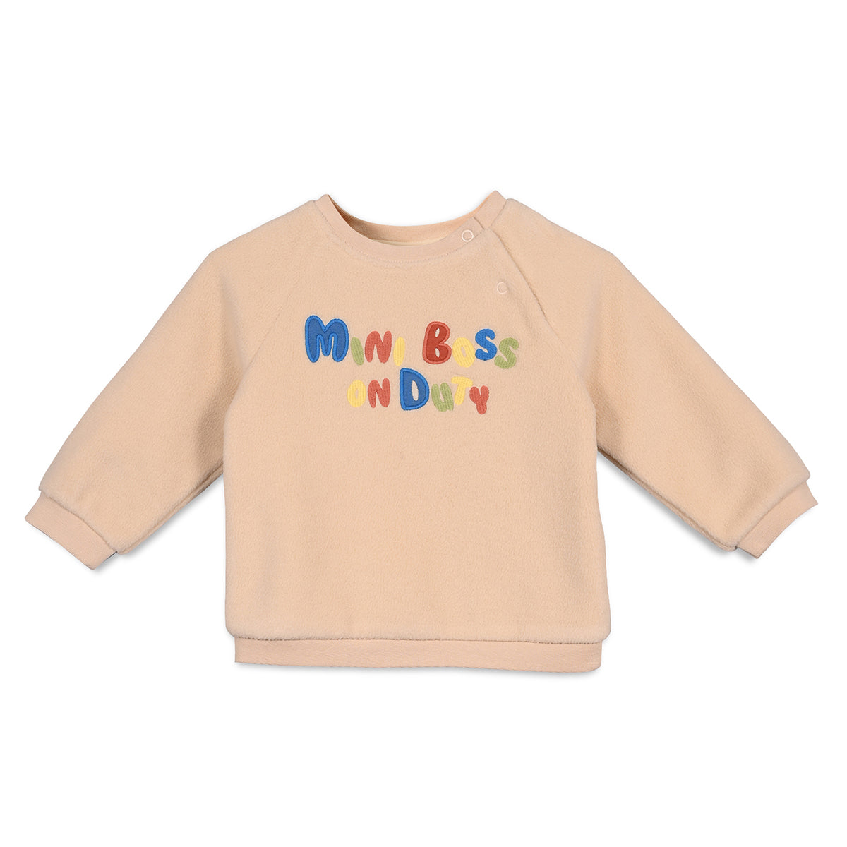 Boys Cotton Full Sleeve Text Printed Clothing Set - Beige