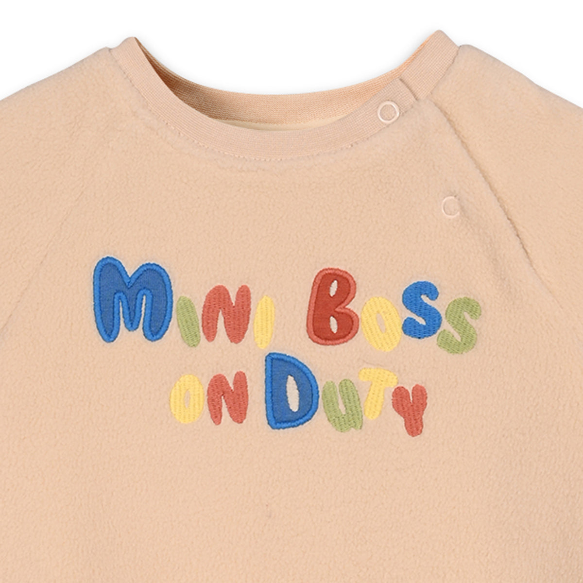 Boys Cotton Full Sleeve Text Printed Clothing Set - Beige