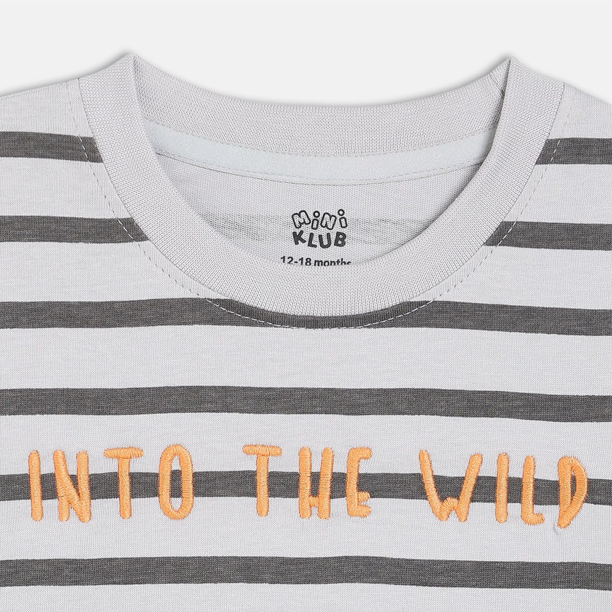 Boys Cotton Full Sleeves Text Printed Tee - Grey