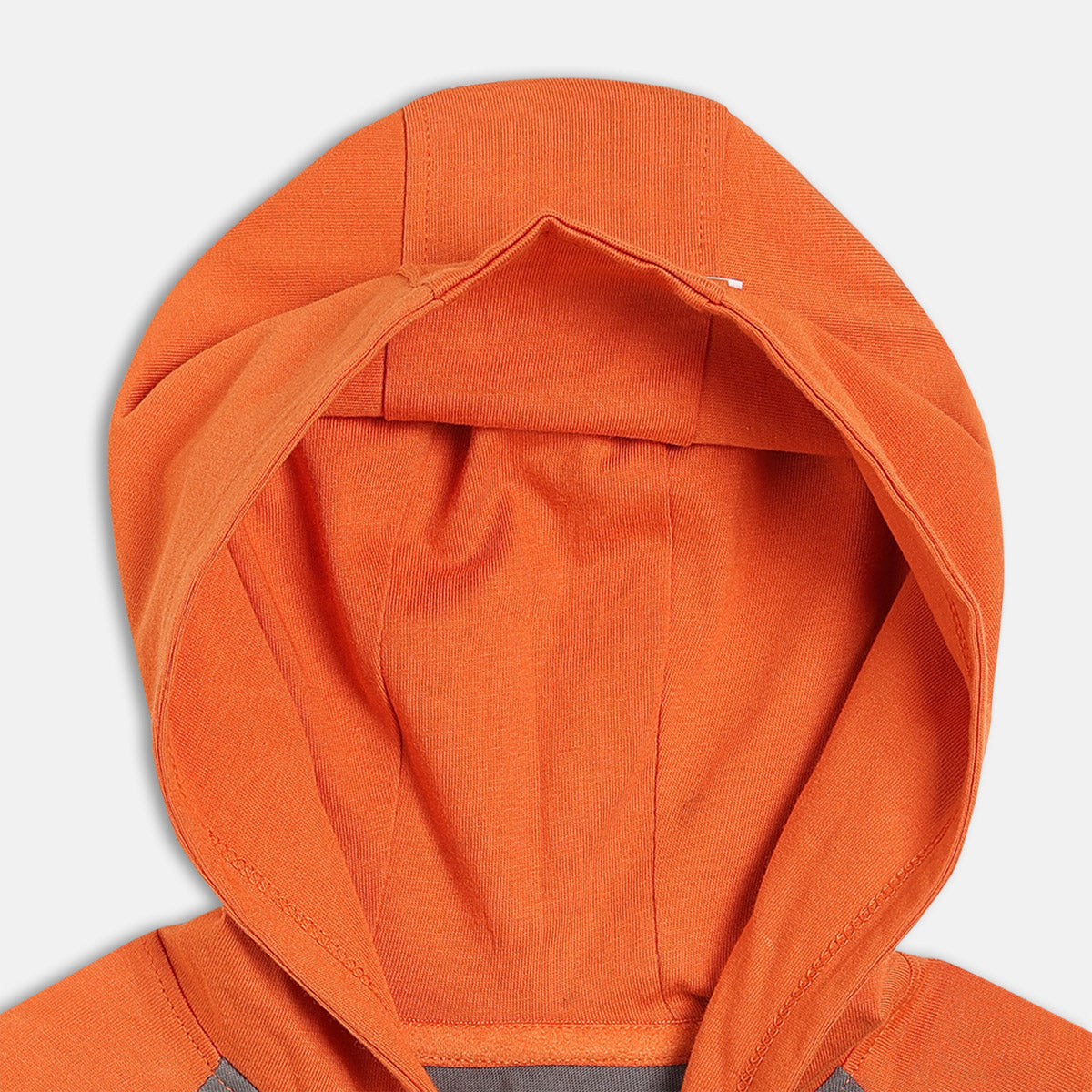 Boys Cotton Full Sleeves Cartoon Printed Tee - Grey & Orange