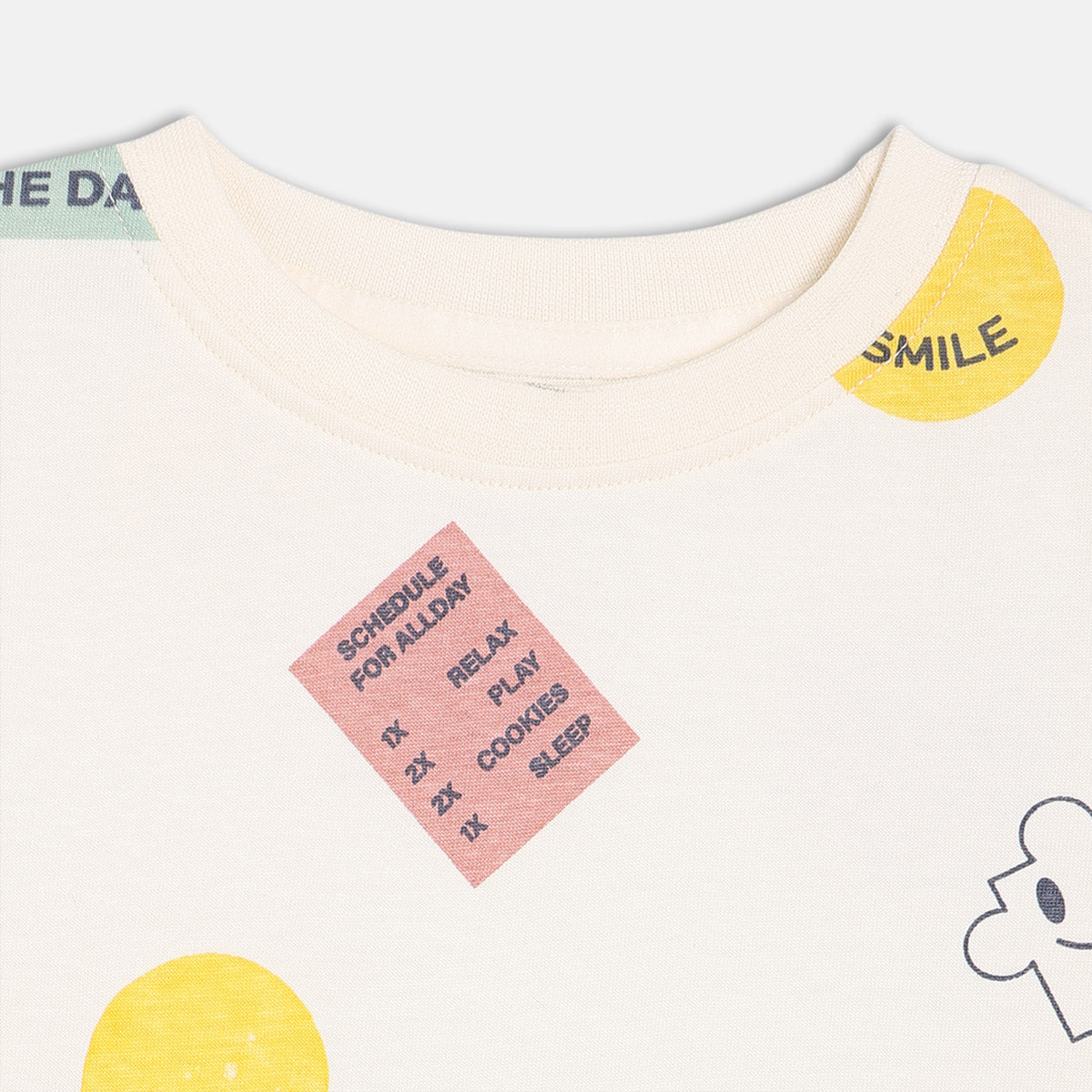 Boys Cotton Full Sleeves Text Printed Tee - White