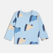 Boys Cotton Full Sleeves Animal Printed Tee - Blue