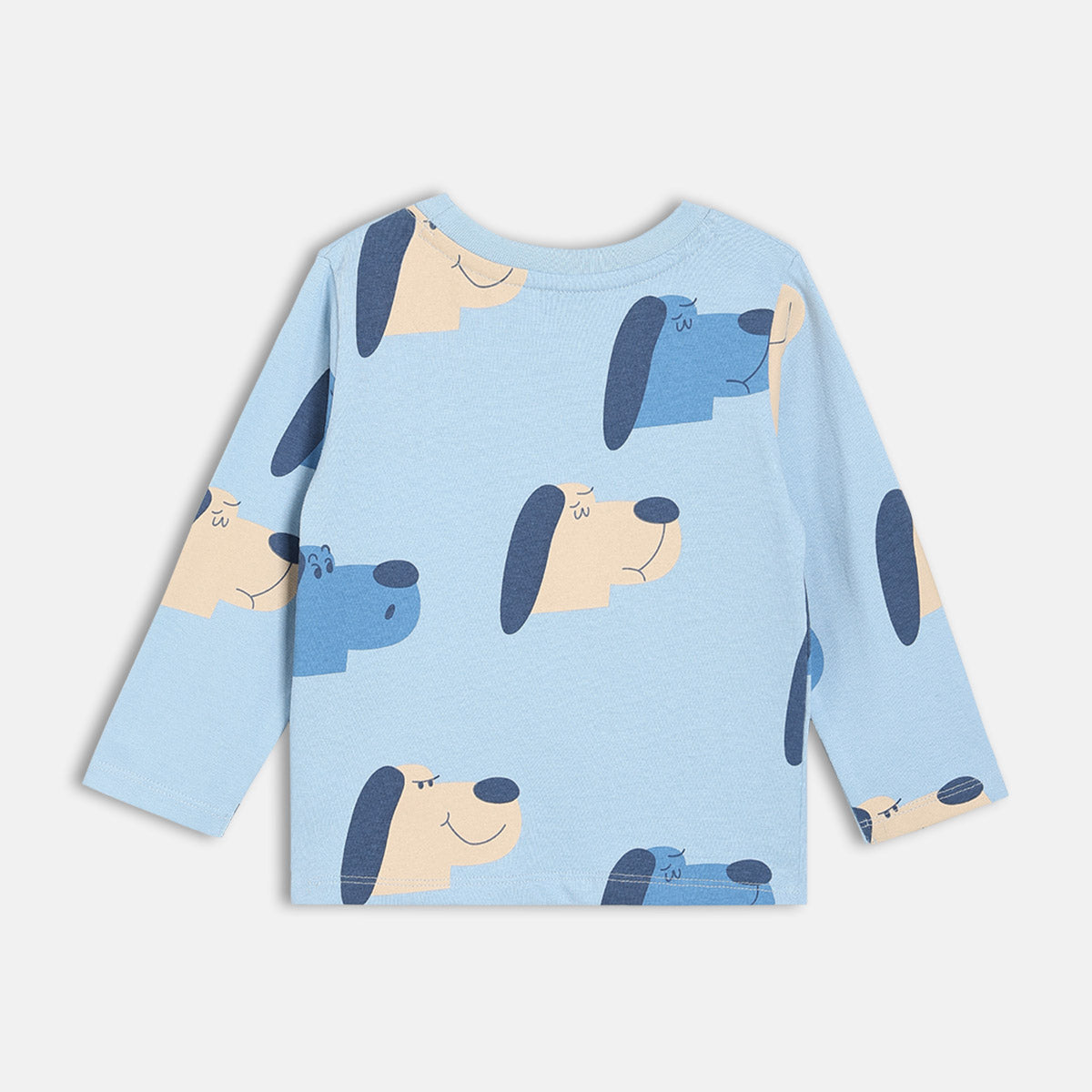 Boys Cotton Full Sleeves Animal Printed Tee - Blue