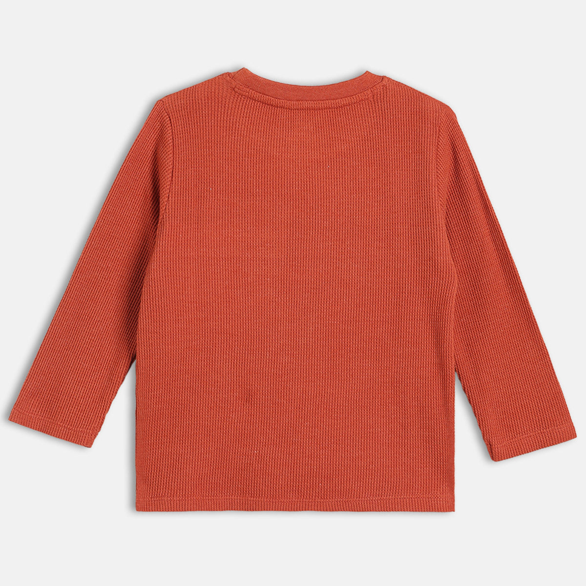 Boys Cotton Full Sleeves Solid T-shirt - Rust