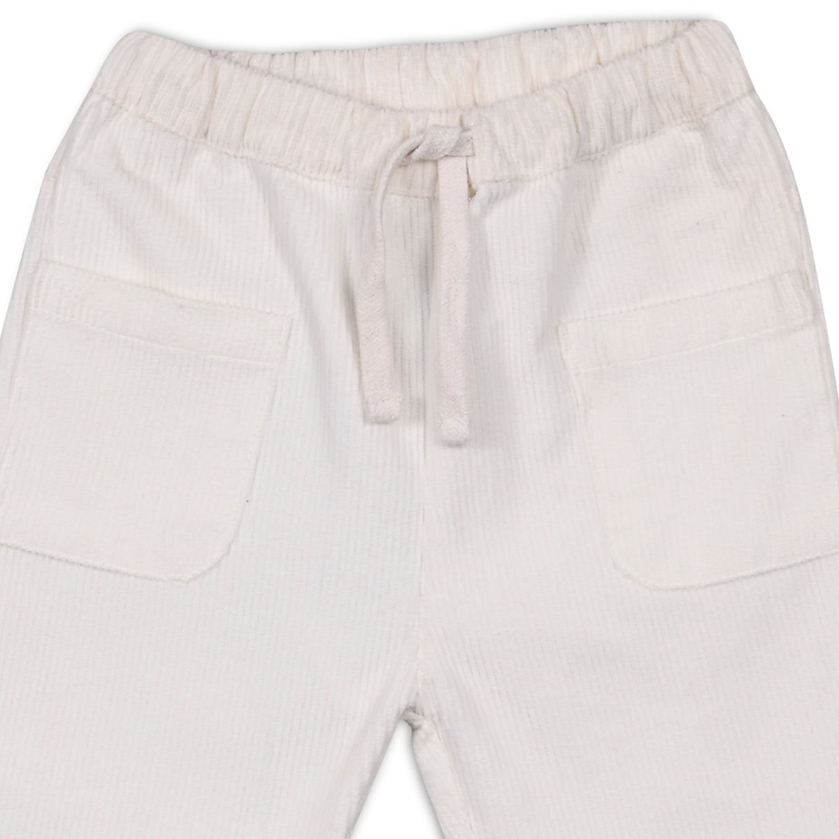 Boys Solid Woven Pant - White