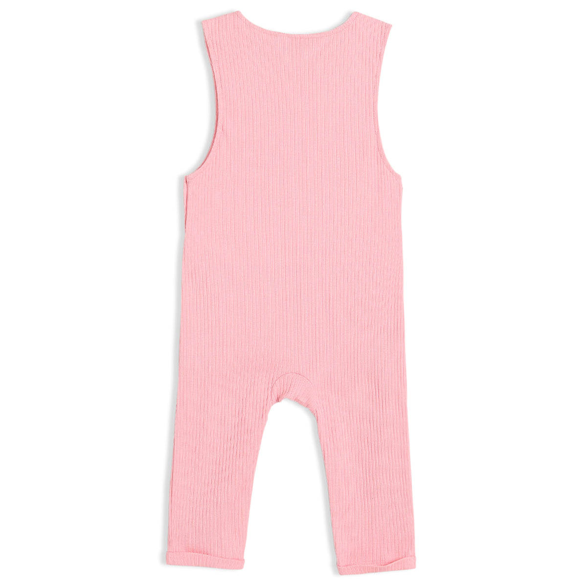 Baby Girls Smile Embroidered Dungaree 2 piece Set, Multicolor