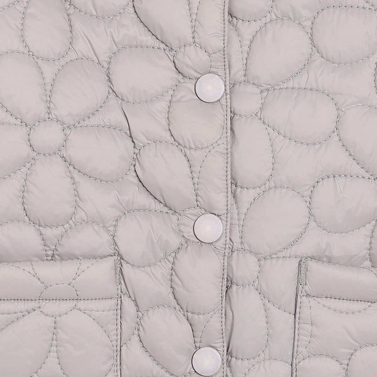 Girls Cotton Full Sleeves Floral Self Design Jacket - Grey