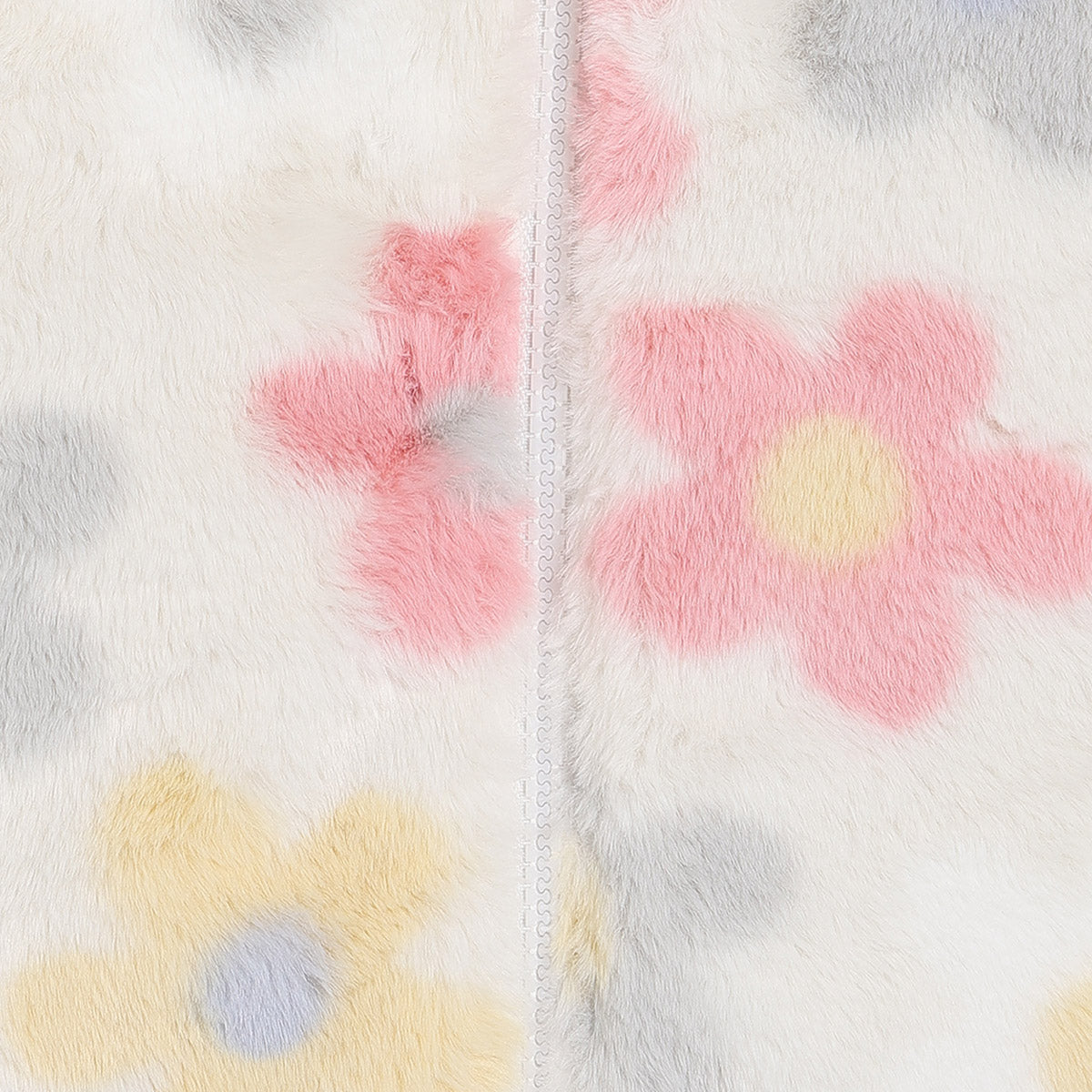 Girls Cotton Full Sleeves Floral Self Design Jacket - White