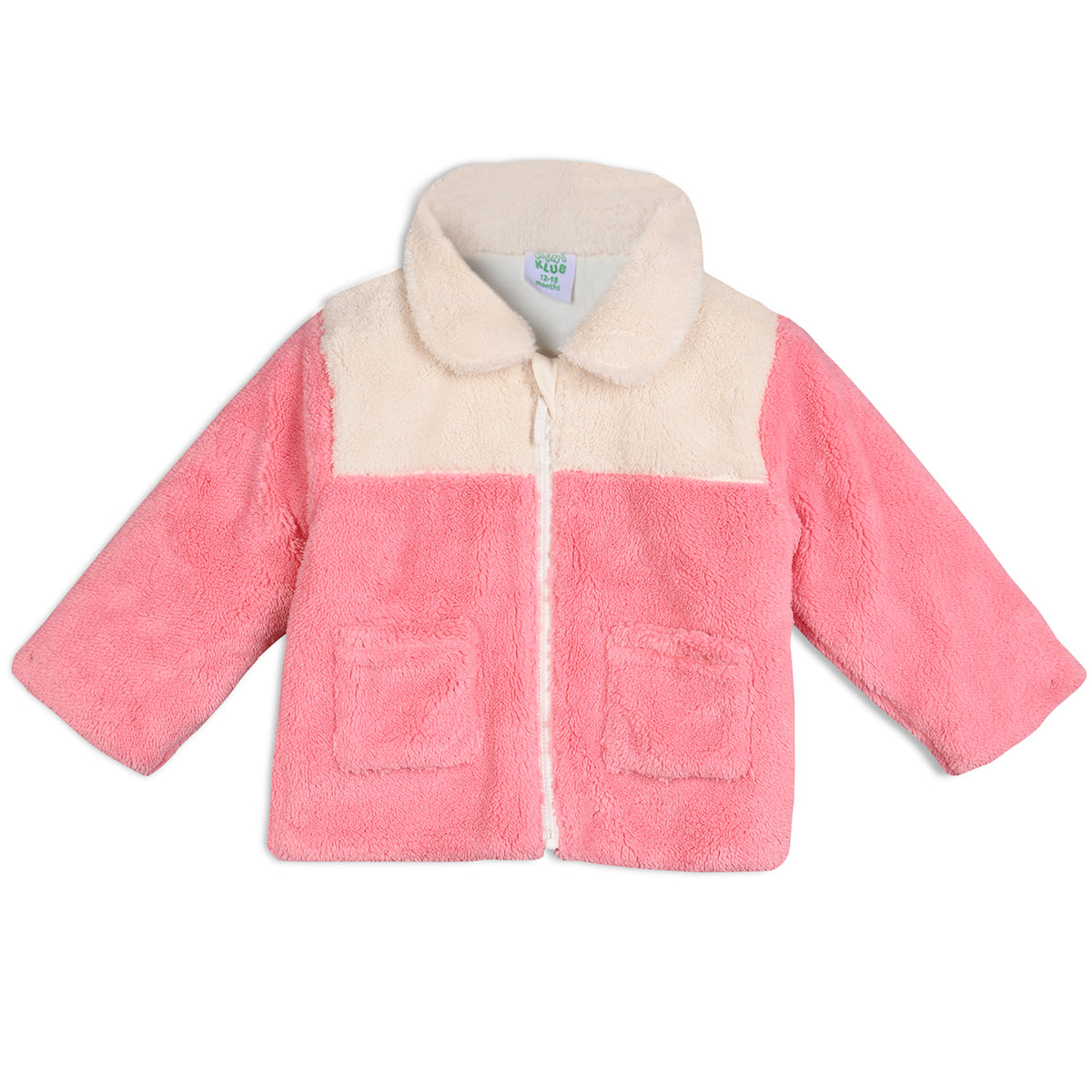 Girls Full Sleeves Color block Jacket - Pink