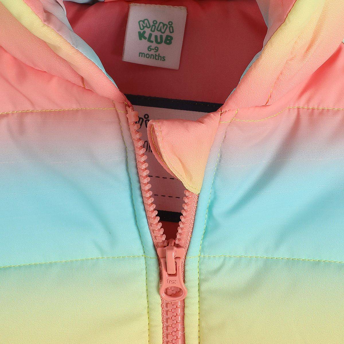 Girls Cotton Full Sleeves Ombre Printed Jacket - Blue & Pink