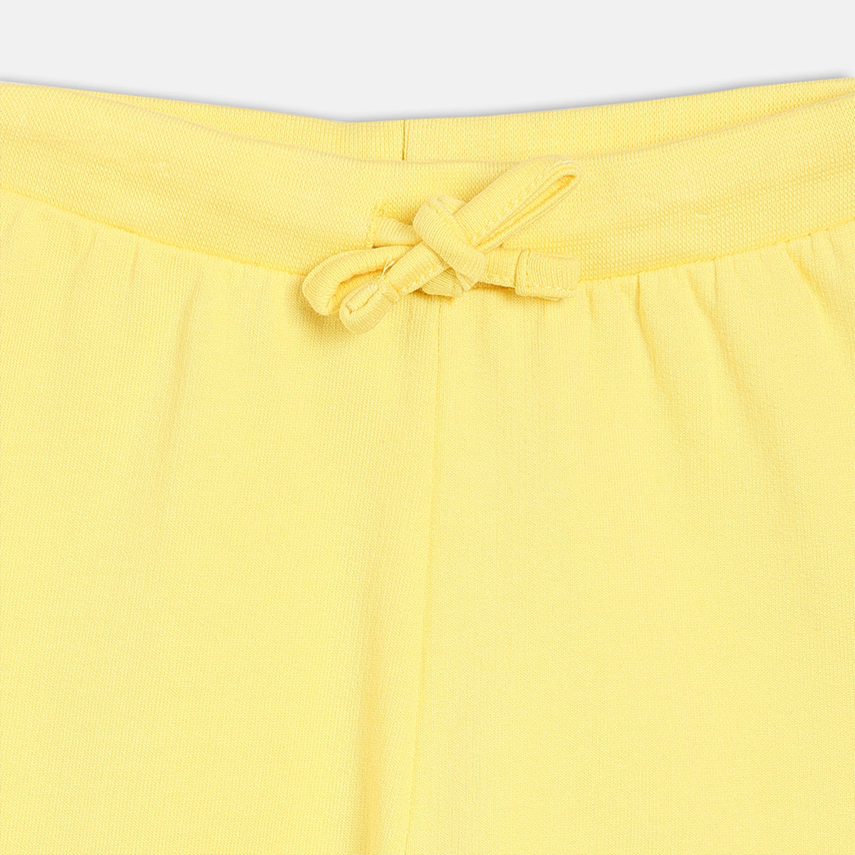 Girls Cotton Solid Joggers - Yellow