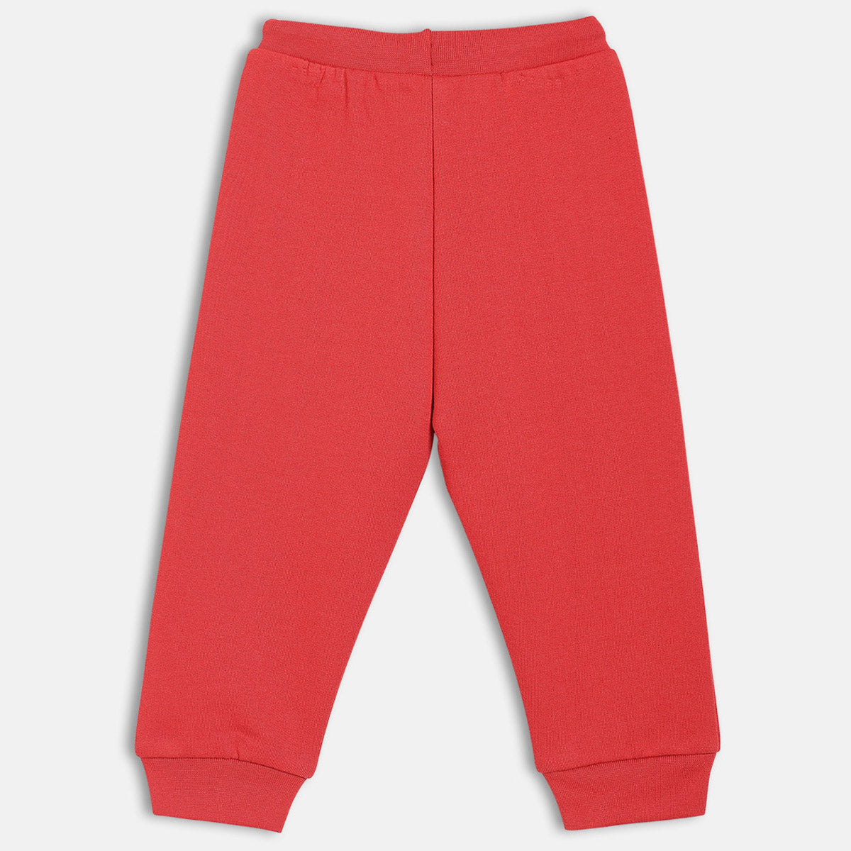 Girls Cotton Solid Joggers - Red