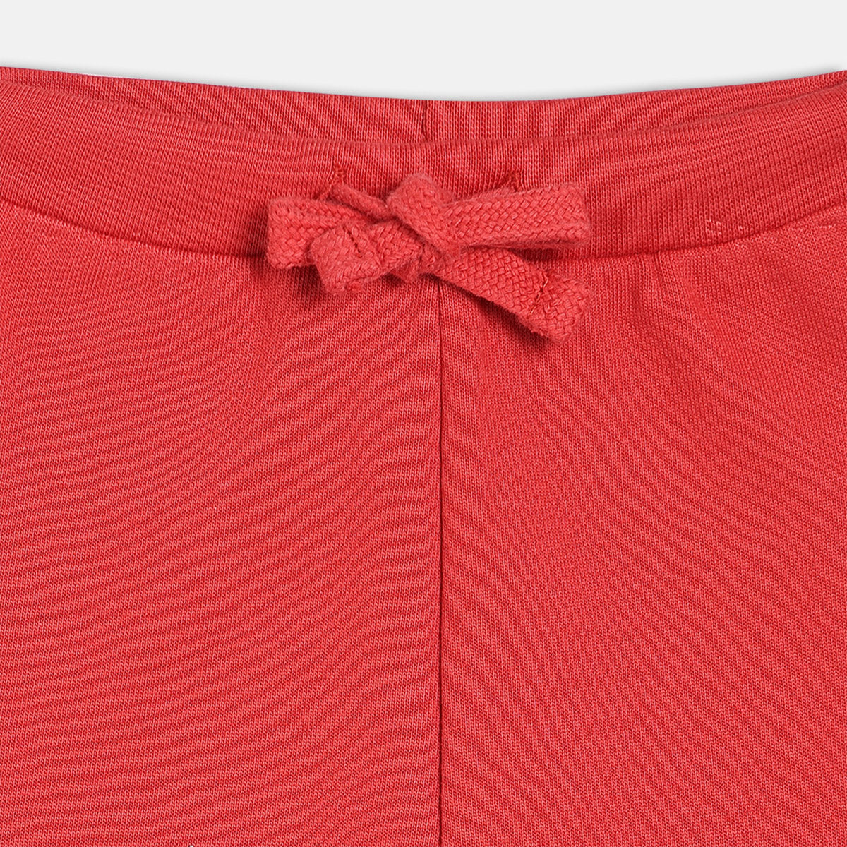 Girls Cotton Solid Joggers - Red