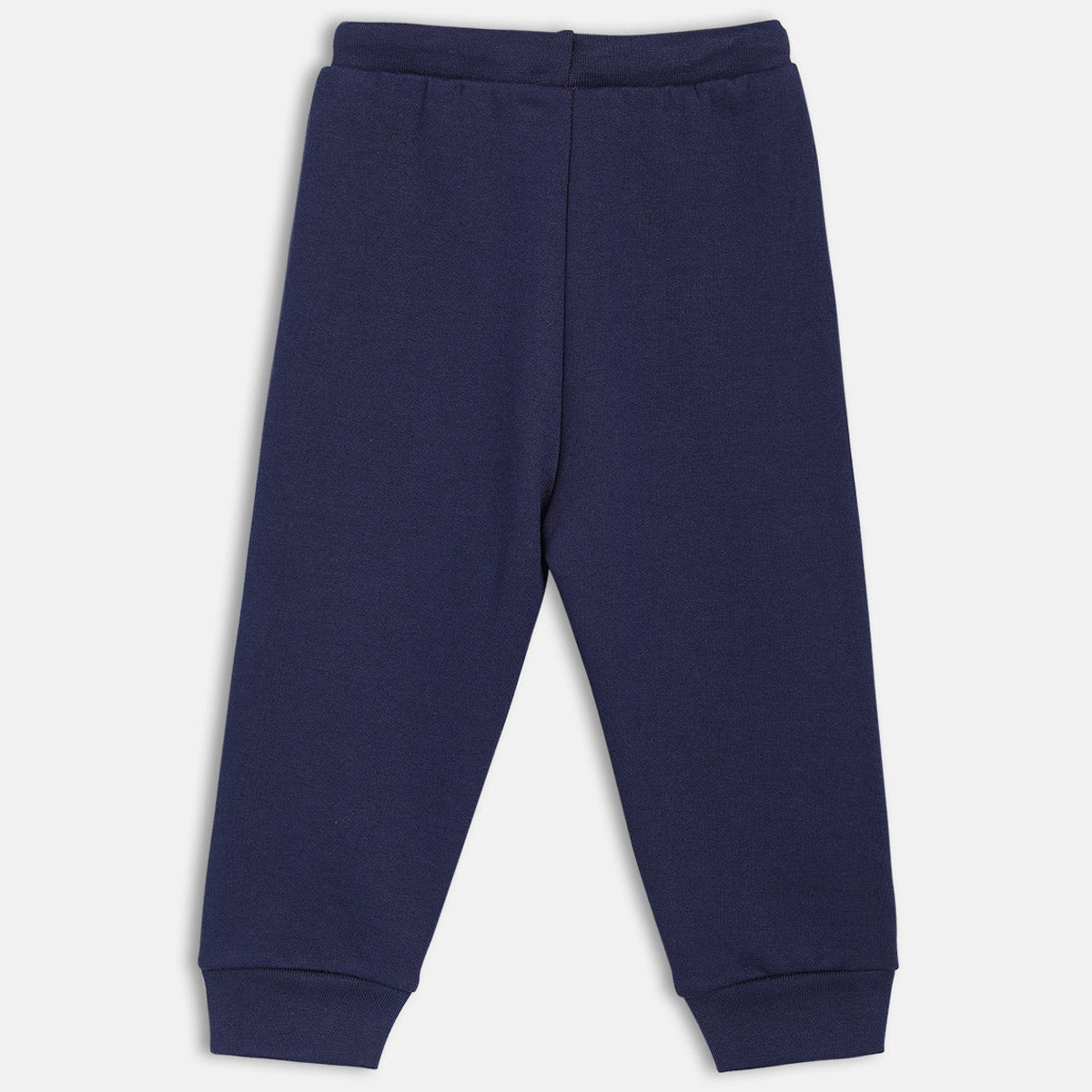 Girls Cotton Solid Joggers - Navy Blue