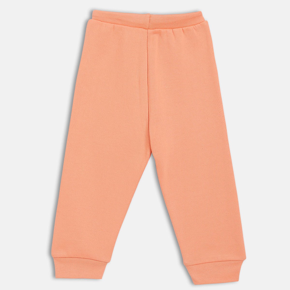 Girls Cotton Solid Joggers - Peach