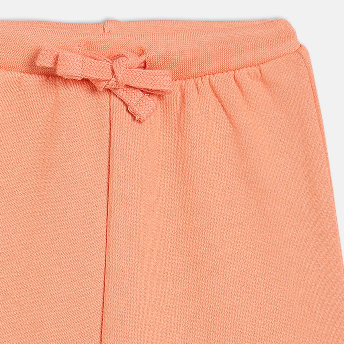 Girls Cotton Solid Joggers - Peach