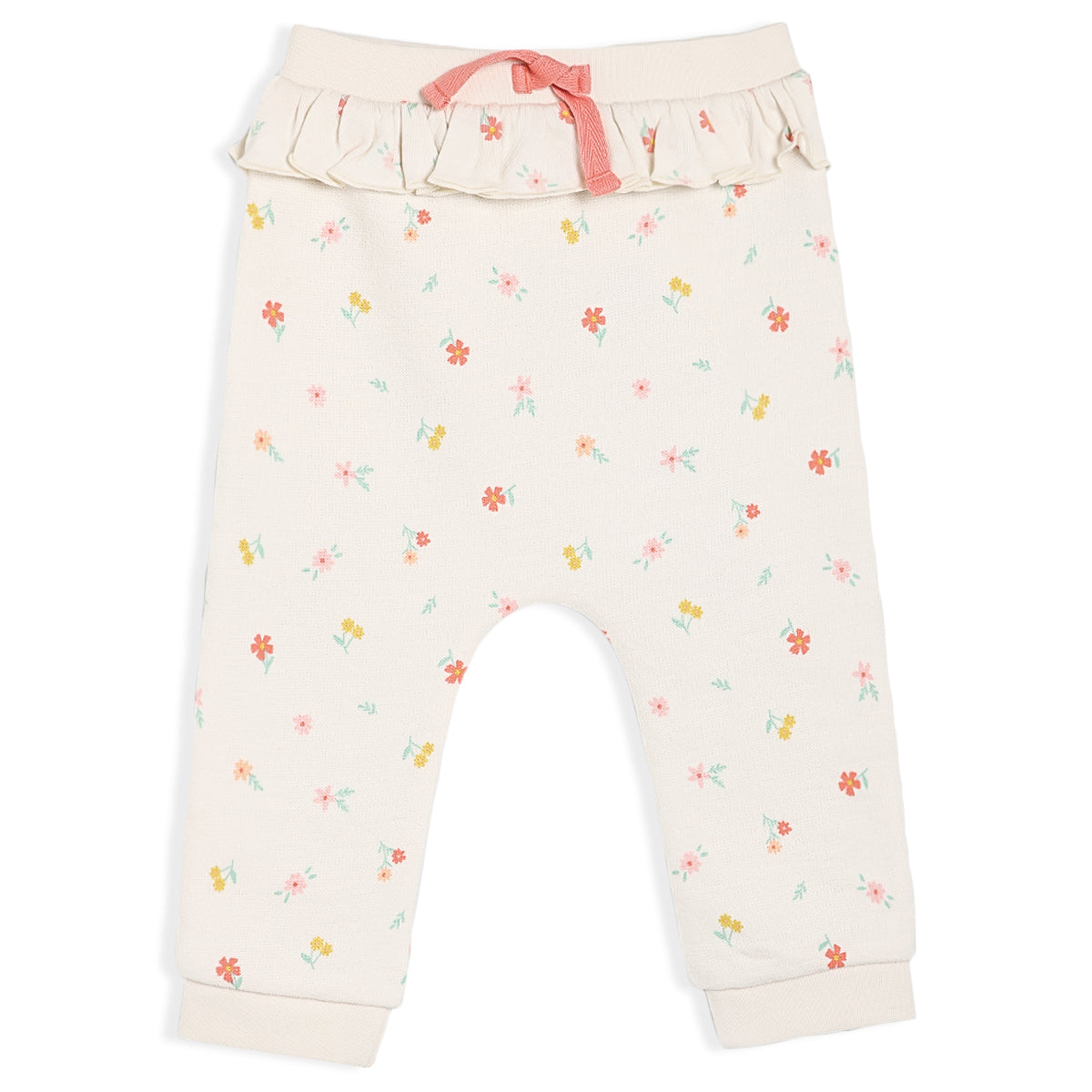Baby Girls Floral Print Leggings, White
