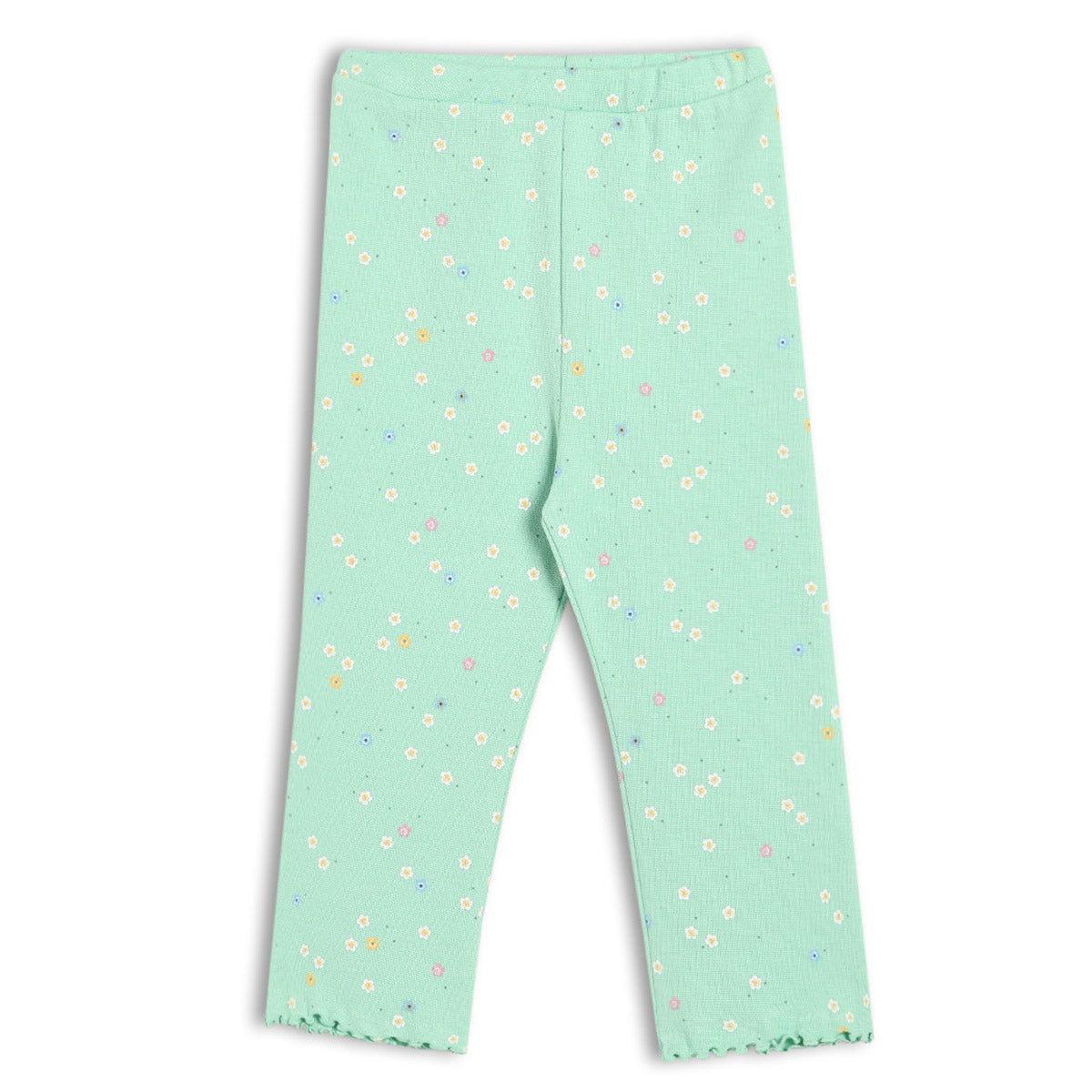 Girls Green Elasticated Full Length Leggings