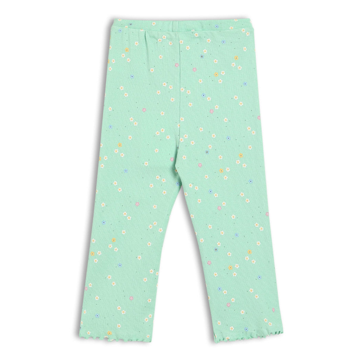 Girls Green Elasticated Full Length Leggings