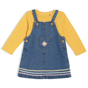 Girls Yellow/Denim   Pinny Set