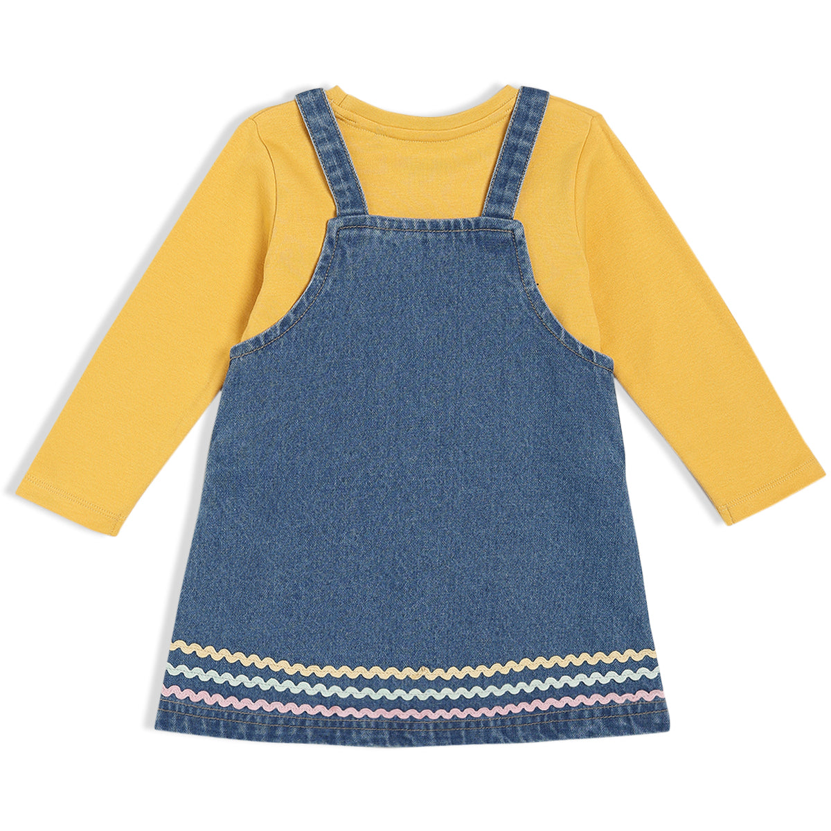 Girls Yellow/Denim   Pinny Set