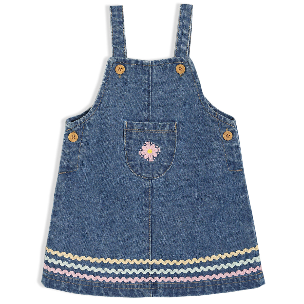 Girls Yellow/Denim   Pinny Set
