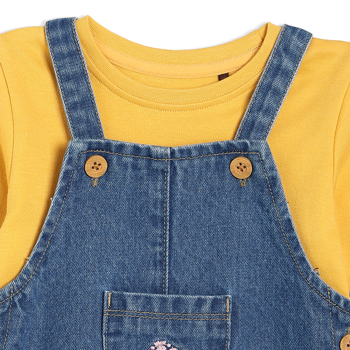 Girls Yellow/Denim   Pinny Set