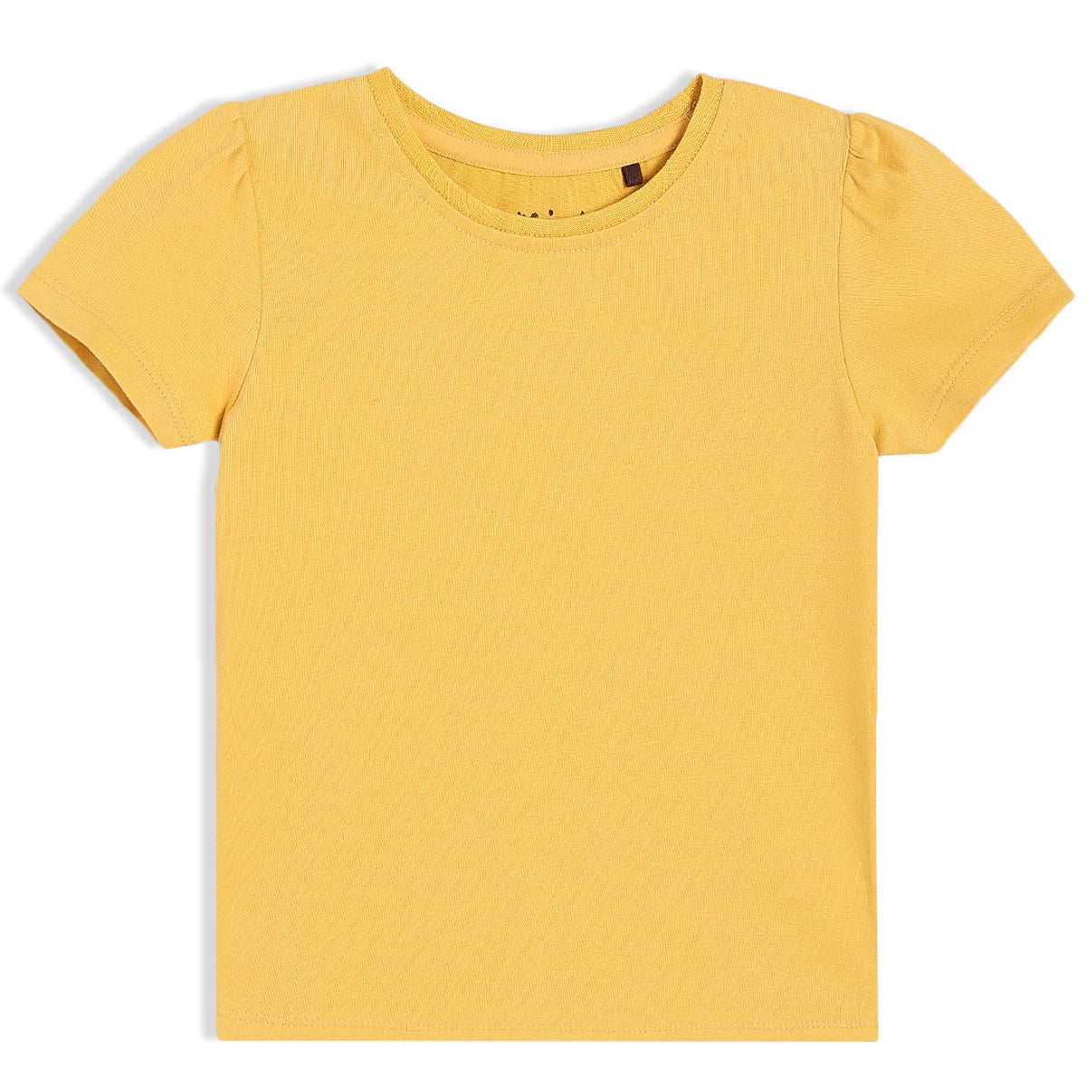 Girls Yellow/White Round Neck Knee Length Pinny Set