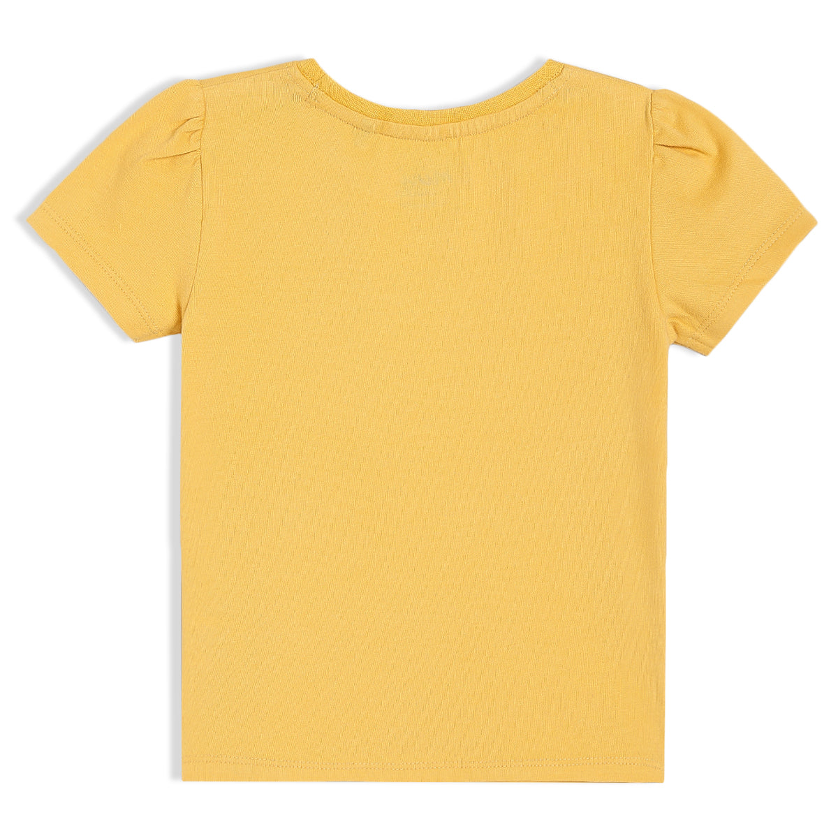 Girls Yellow/White Round Neck Knee Length Pinny Set