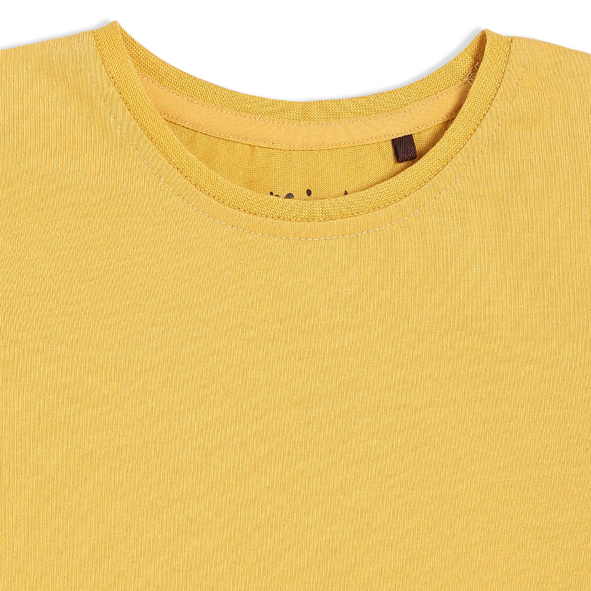 Girls Yellow/White Round Neck Knee Length Pinny Set