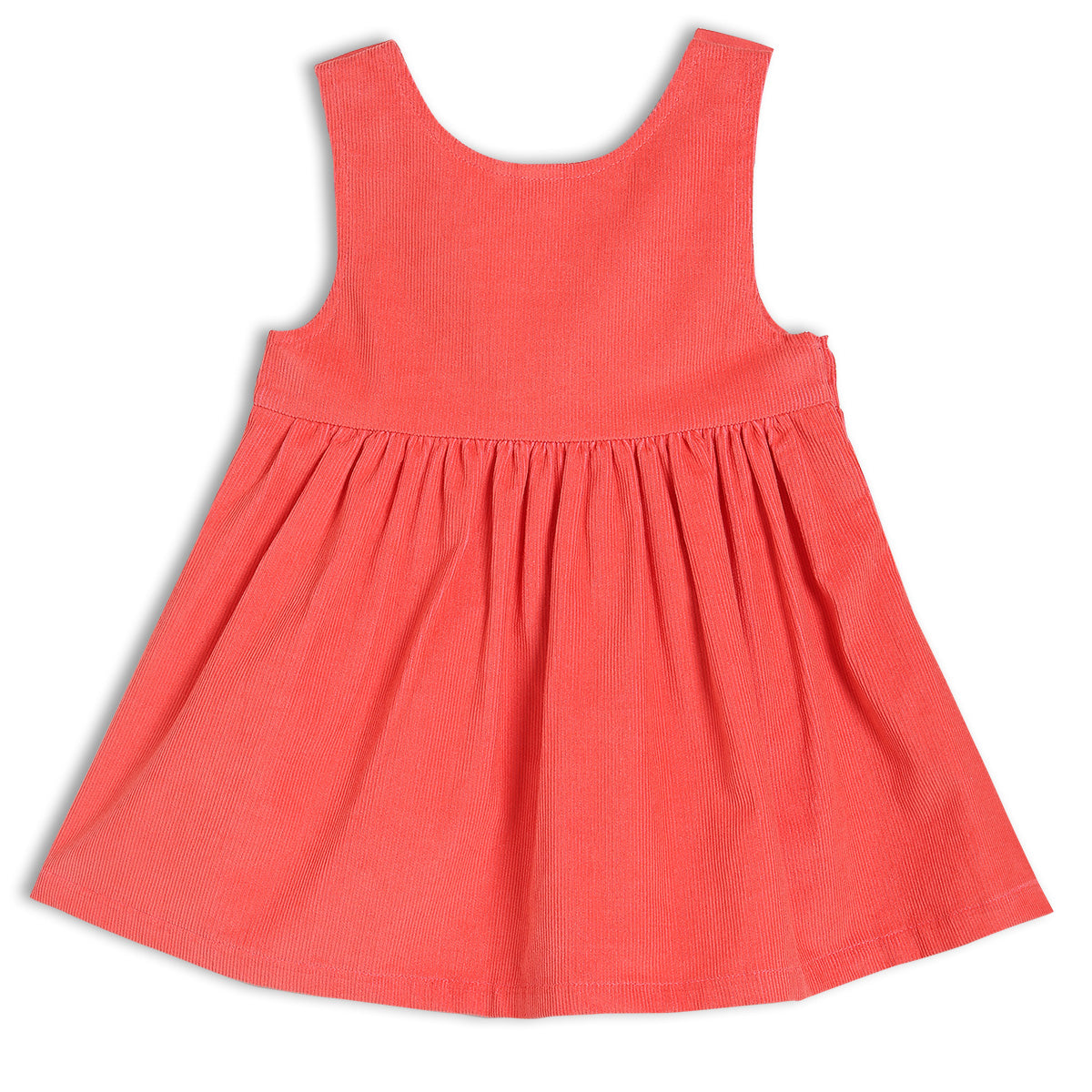 Girls Cotton Printed Pinny Set - Red