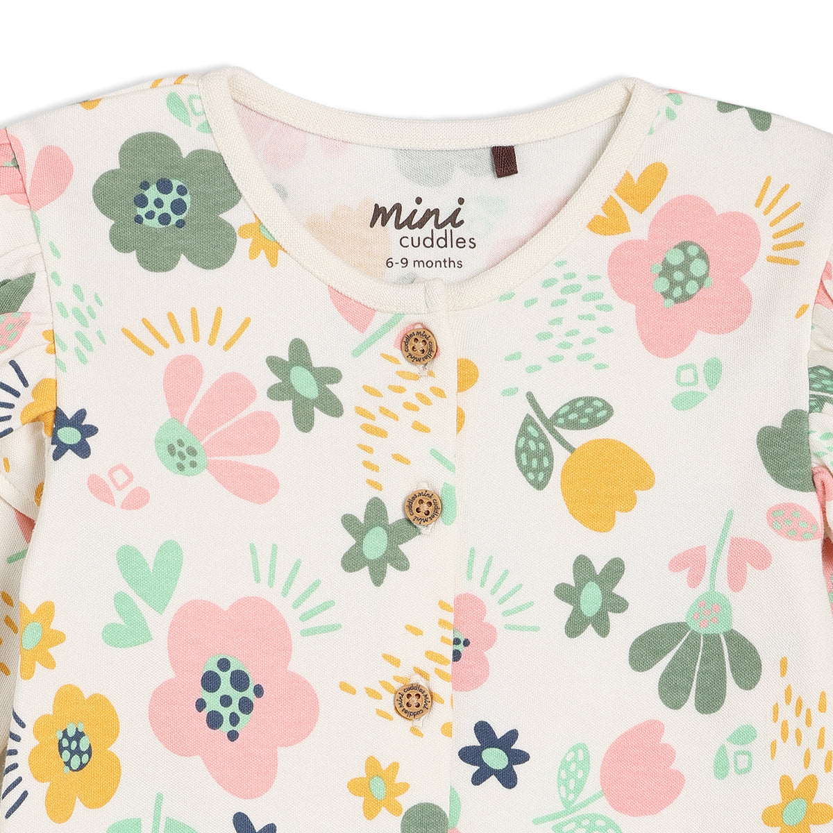 Baby Girl Floral Printed Romper, Multicolor