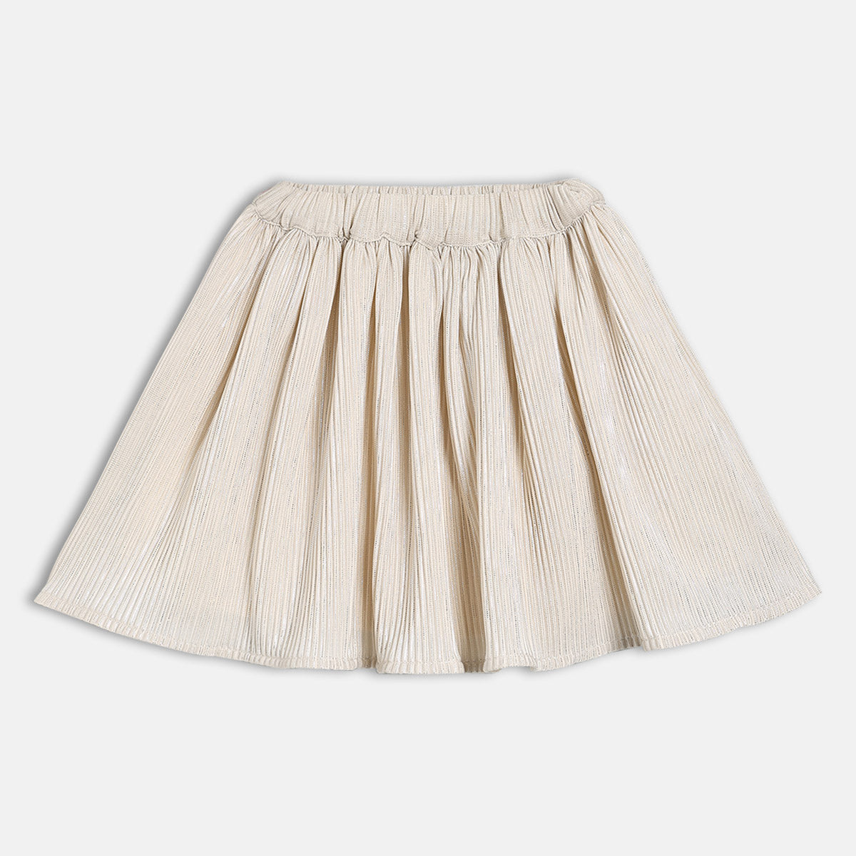 Girls Cotton Solid Skirt - Silver