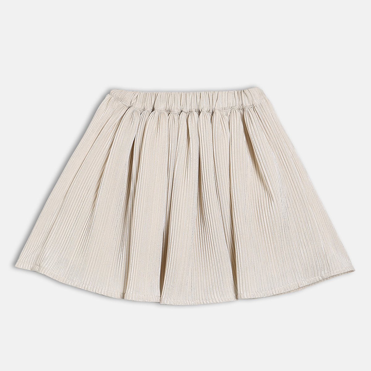 Girls Cotton Solid Skirt - Silver