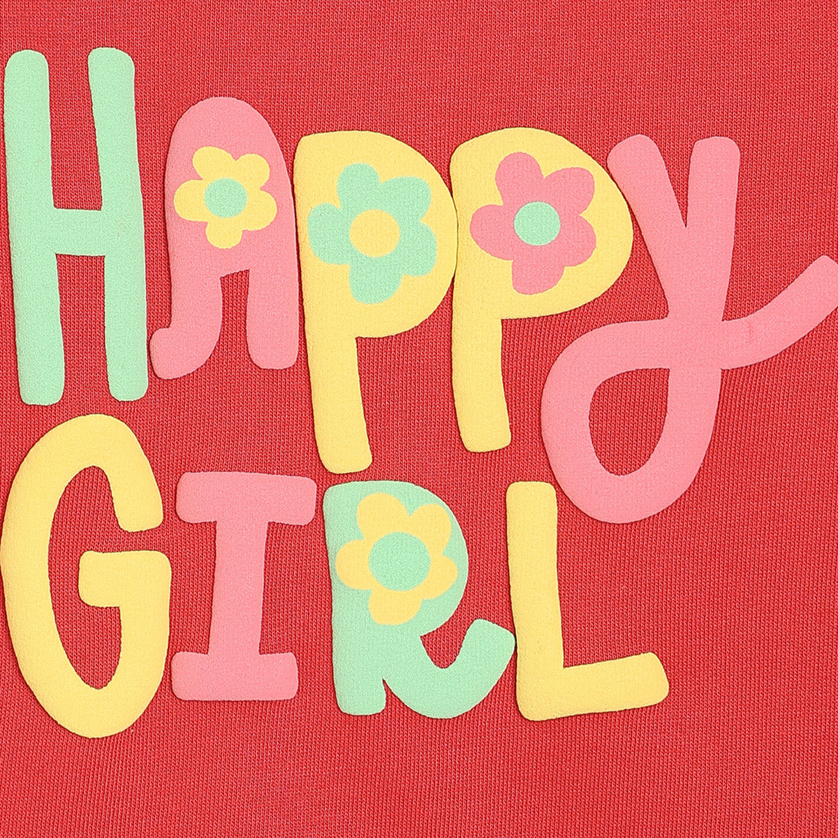 Girls Cotton Full Sleeves Text Printed Sweatshirt - Red