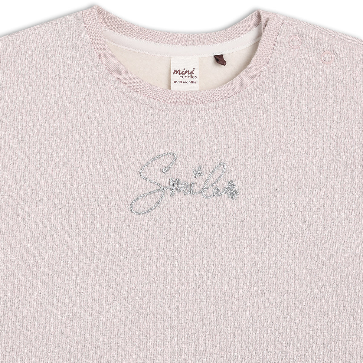 Girls Round Neck Full Sleeve Sweat Shirt - Pink