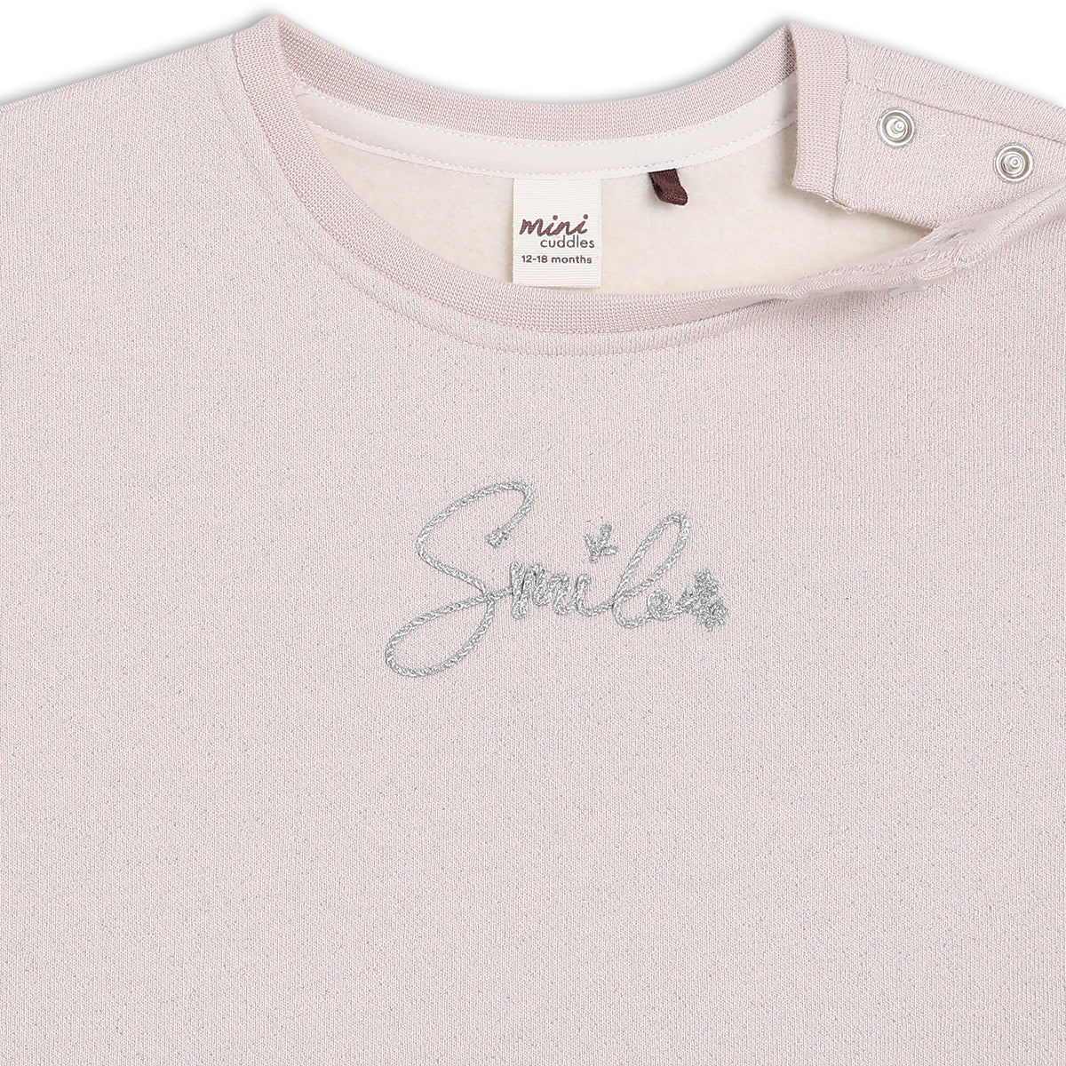 Girls Round Neck Full Sleeve Sweat Shirt - Pink