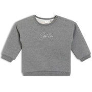 Girls Round Neck Full Sleeve Sweat Shirt - Grey