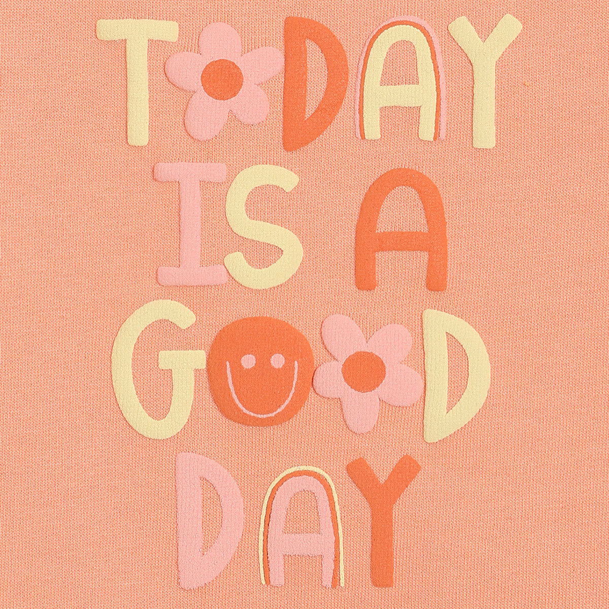 Girls Cotton Full Sleeves Floral Printed Sweatshirt - Peach