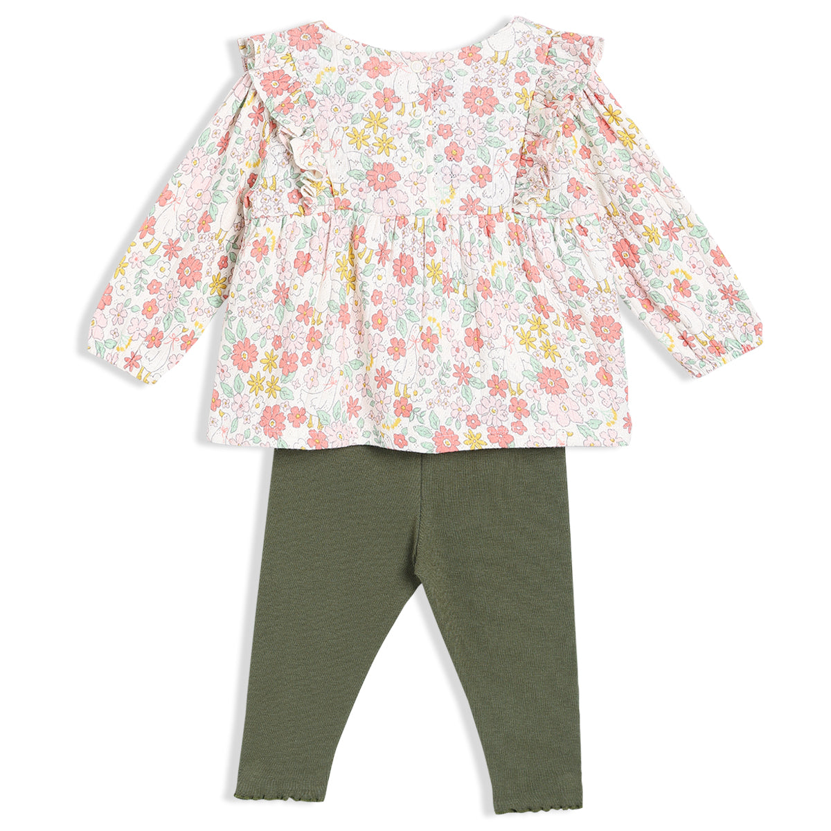 Baby Girls Floral Printed 2 piece Set, Multicolour