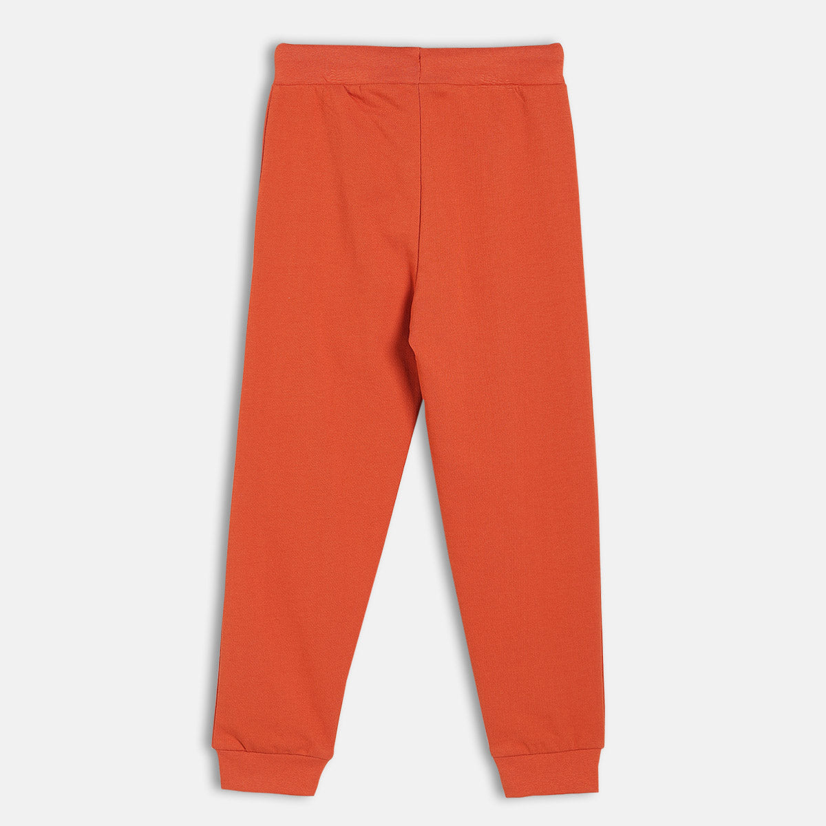 Boys Cotton Solid Joggers - Orange