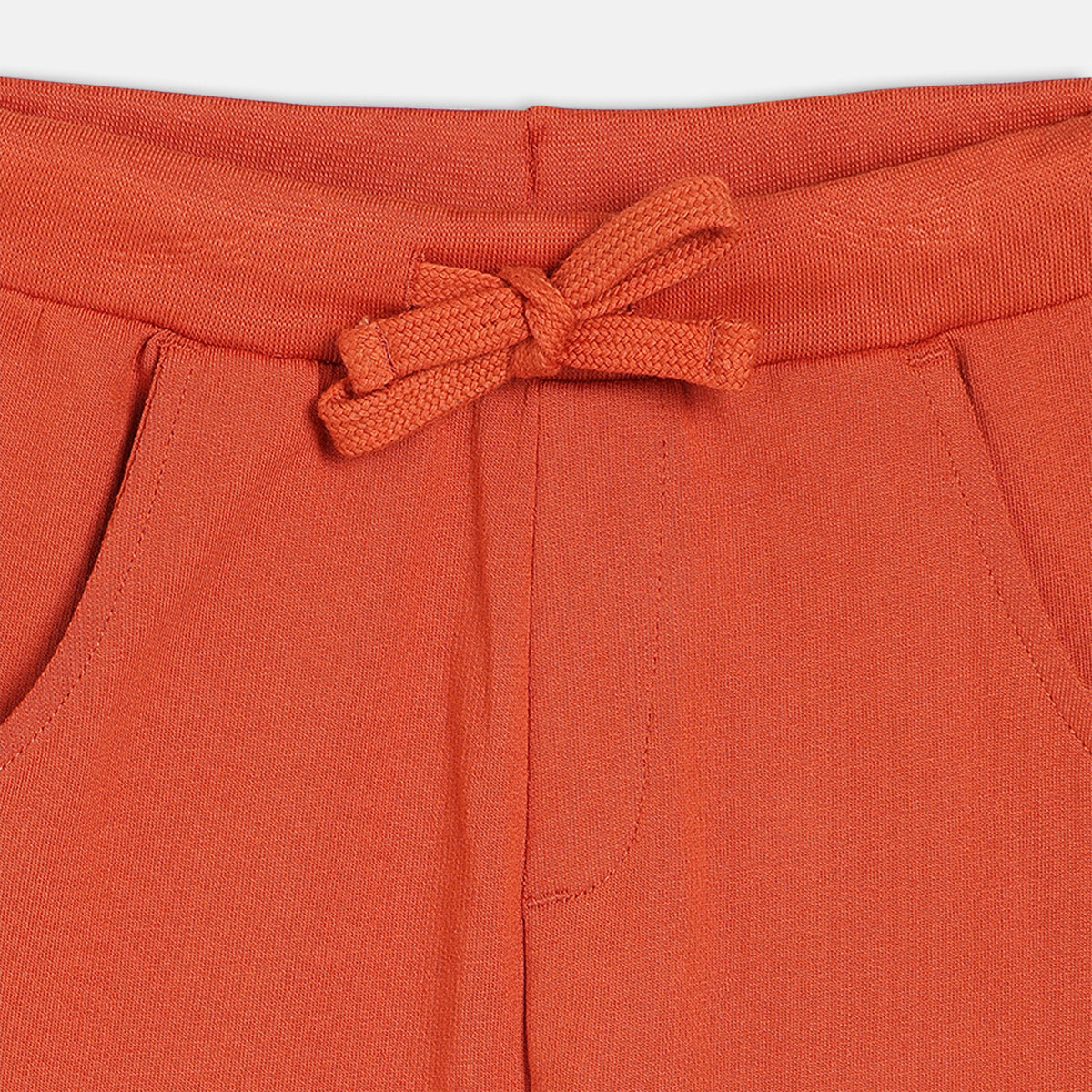 Boys Cotton Solid Joggers - Orange