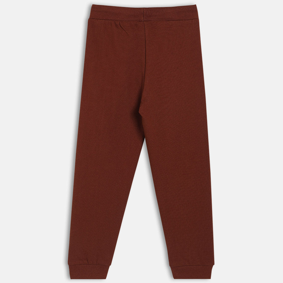 Boys Cotton Solid Joggers - Brown