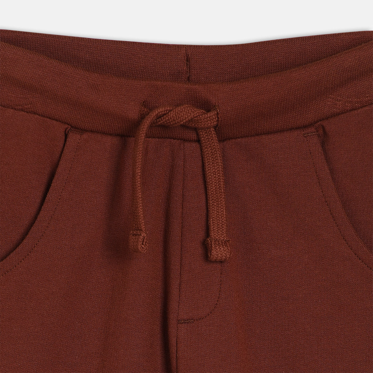 Boys Cotton Solid Joggers - Brown