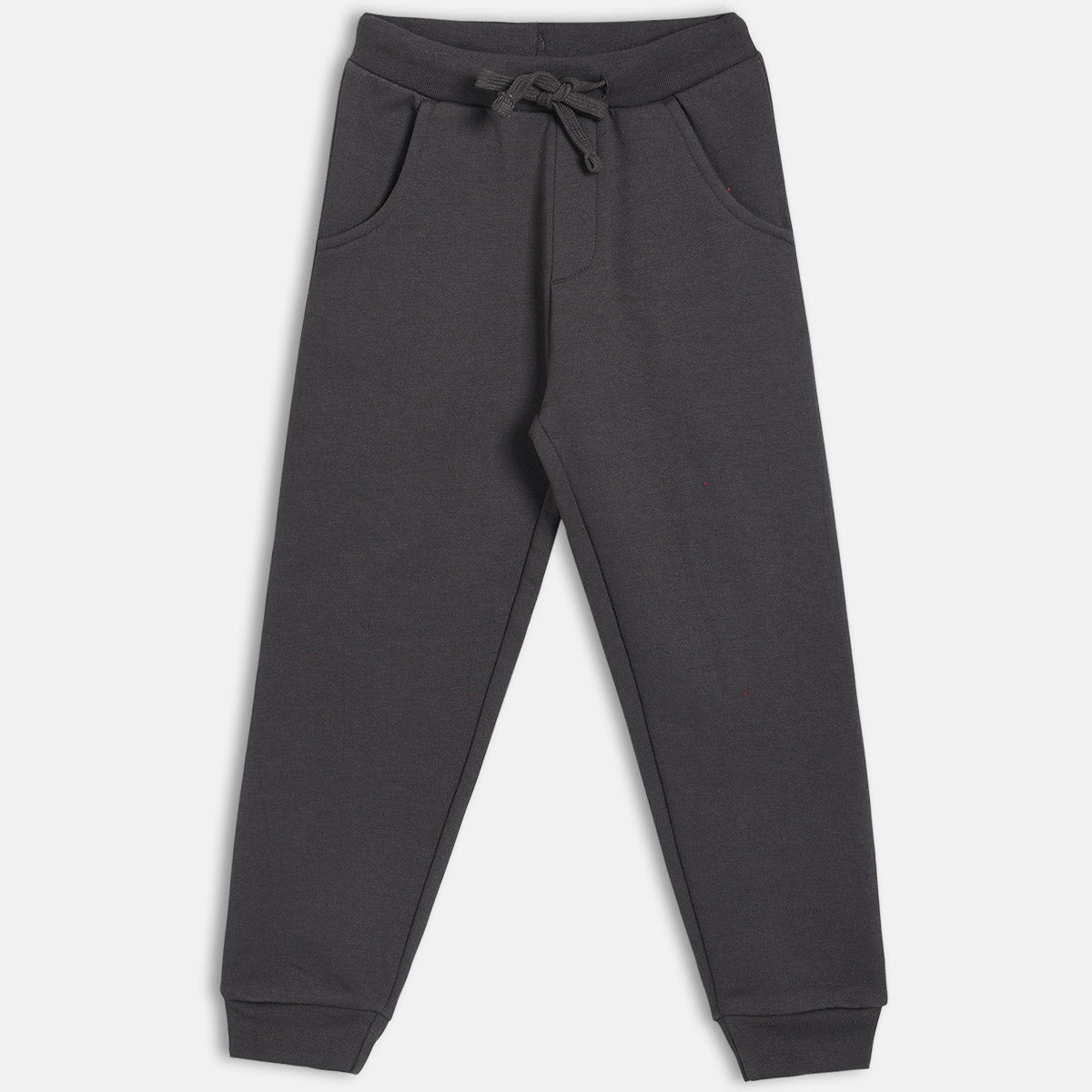 Boys Cotton Solid Joggers - Grey