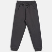 Boys Cotton Solid Joggers - Grey