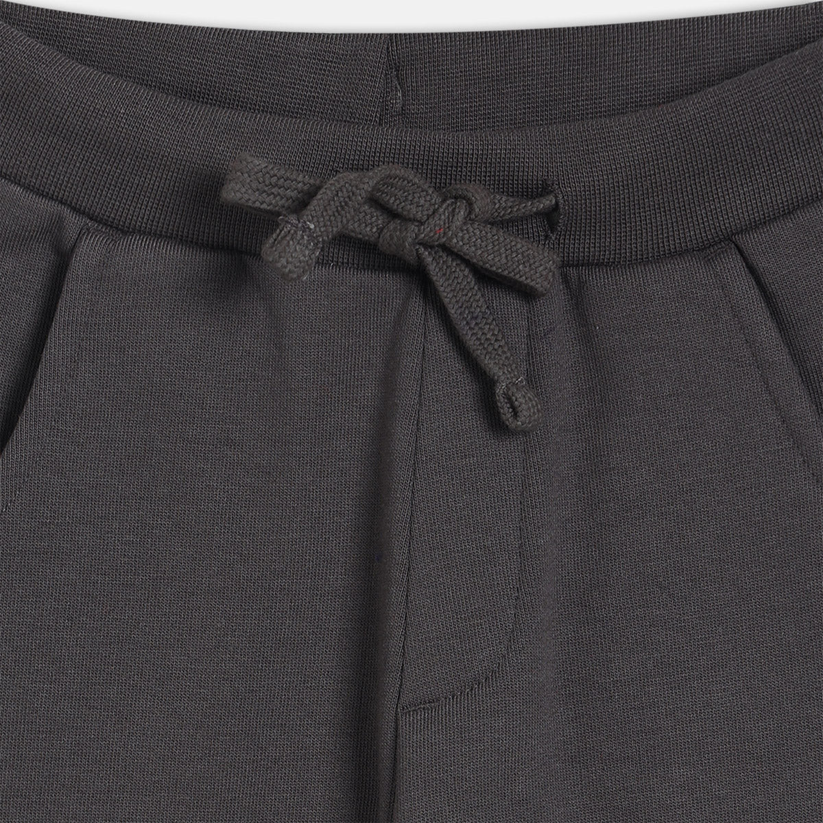 Boys Cotton Solid Joggers - Grey