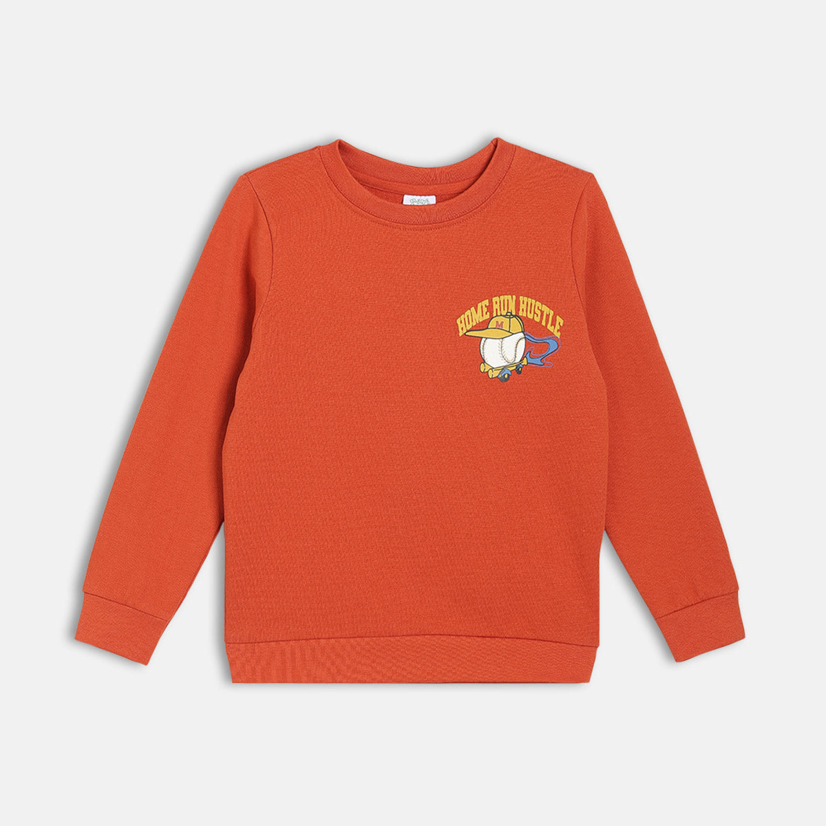 Boys Cotton Full Sleeves Solid Sweatshirt - Red